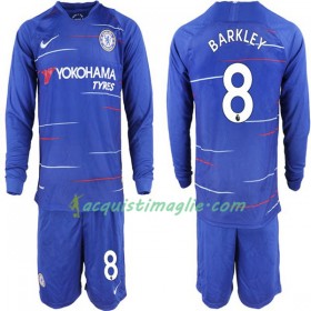 Divisa di Calcio Chelsea Ross Barkley 8 Bambino Prima 2018/2019 Manica Lunga